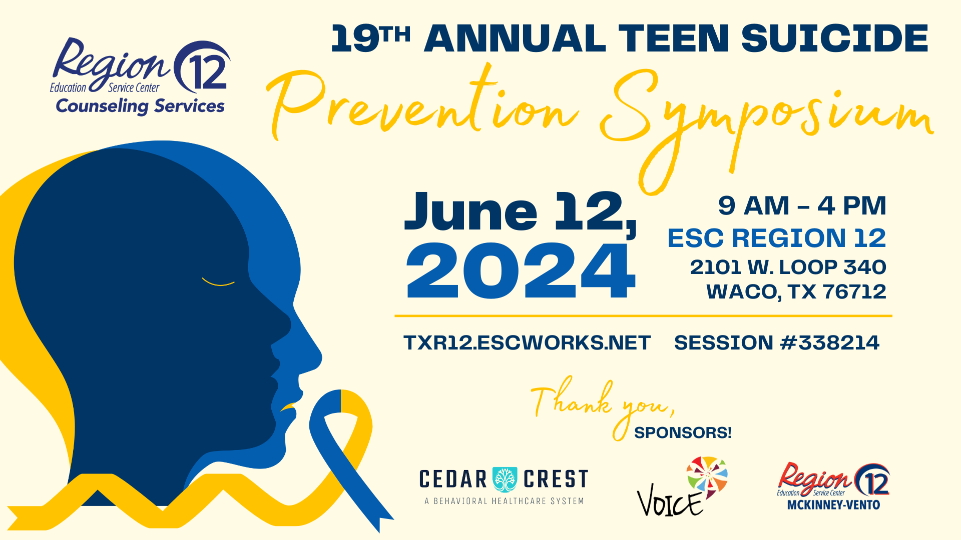 19th Annual Teen Suicide Prevention Symposium Graphic